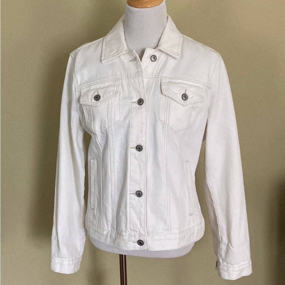 Abercrombie & Fitch White Denim Jacket